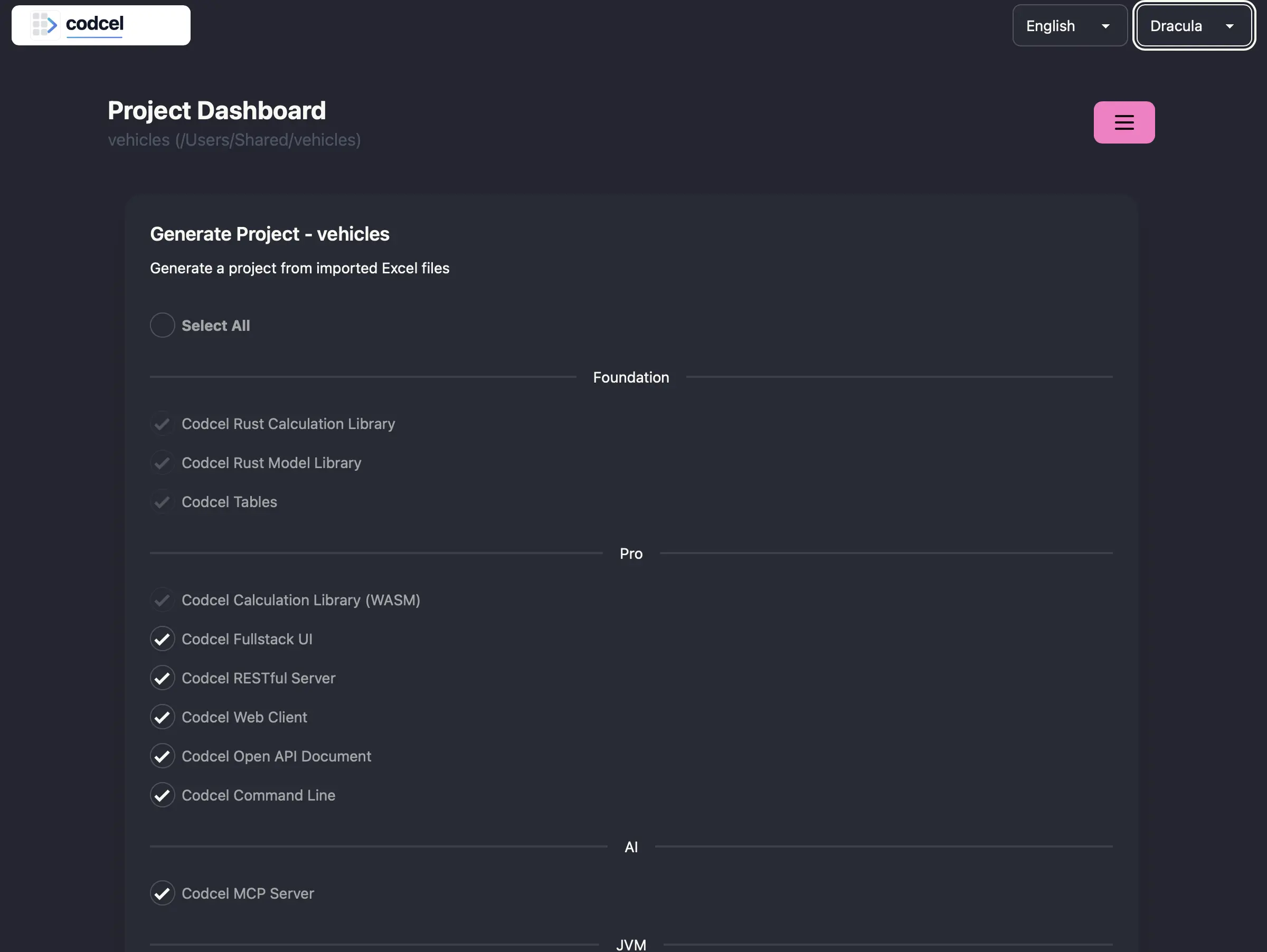 Codcel app screenshot